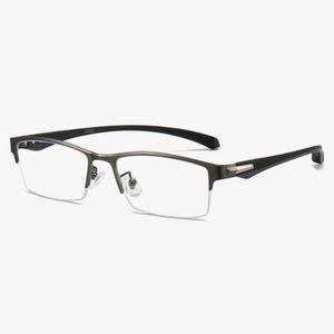 Blue Light Blocking Anti Eyestrain Lens Eyeglasses Semi Rimless Gray